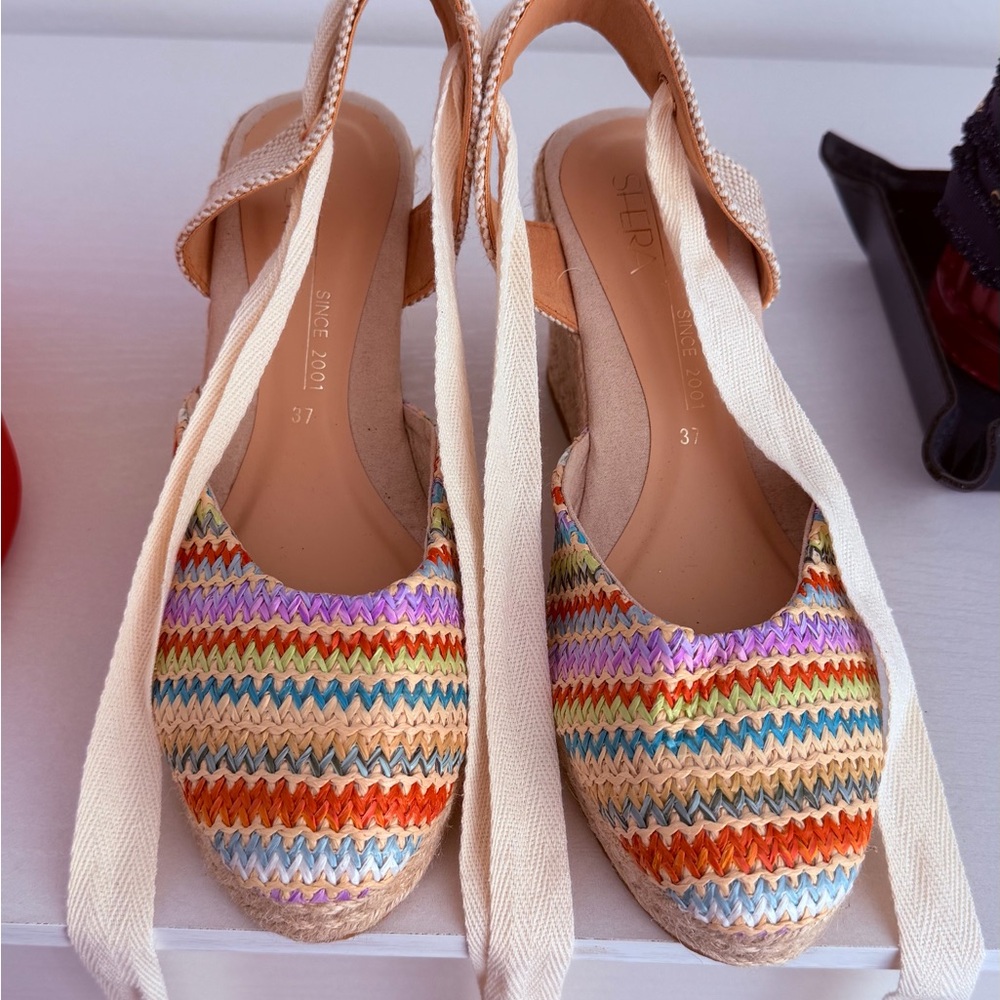 Colorful Zigzag Espadrille Flats